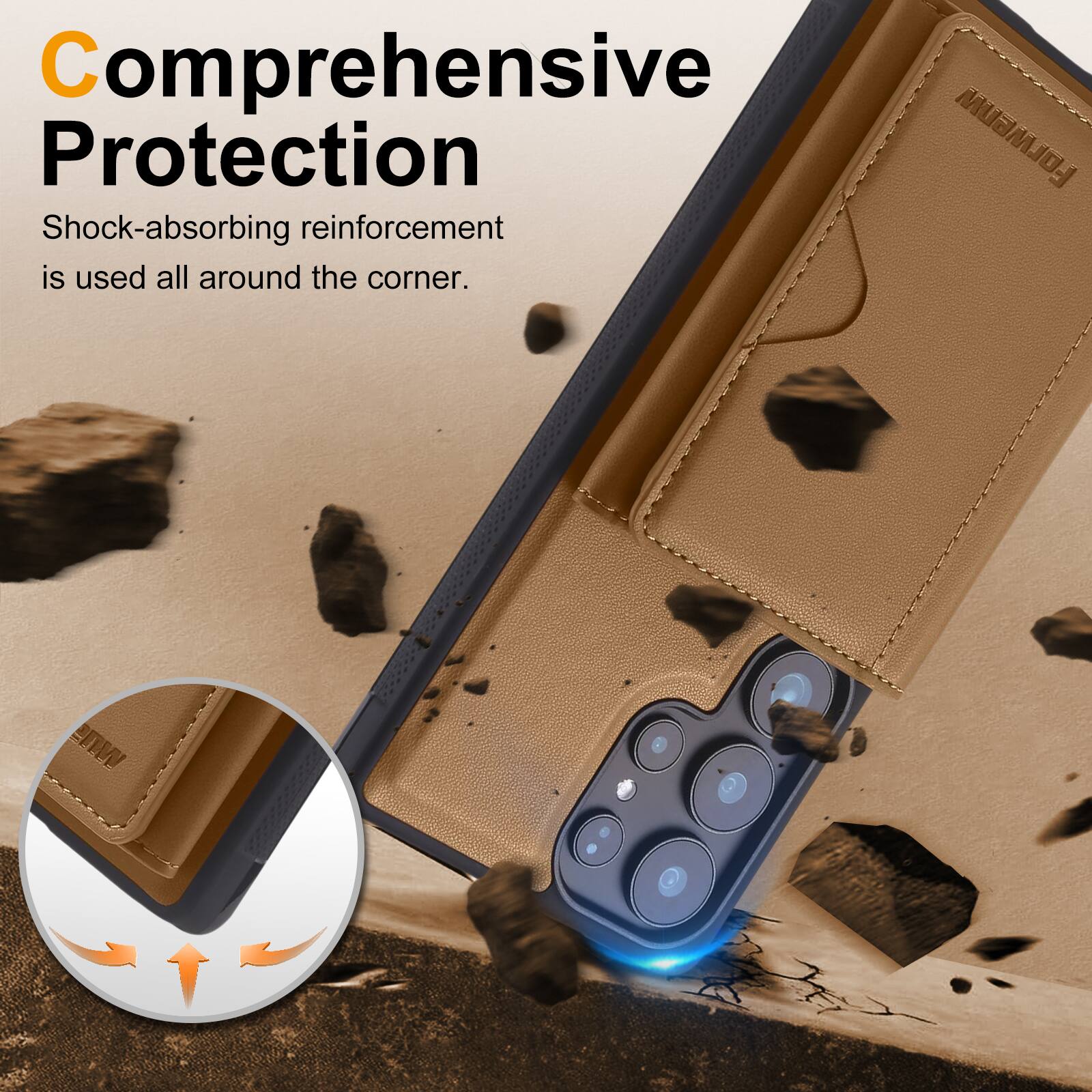 Comprehensive Protection

Shock-absorbing reinforcement is used all around the corner.