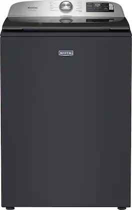 Maytag - 5.3 Cu. Ft. High-Efficiency Smart Top Load Impeller Washer with Extra Power and Sanitize Cycle - Midnight Steel