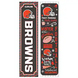 Evergreen Enterprises - Cleveland Browns 47" Double Sided Winter Leaner Fan Sign - Multicolor