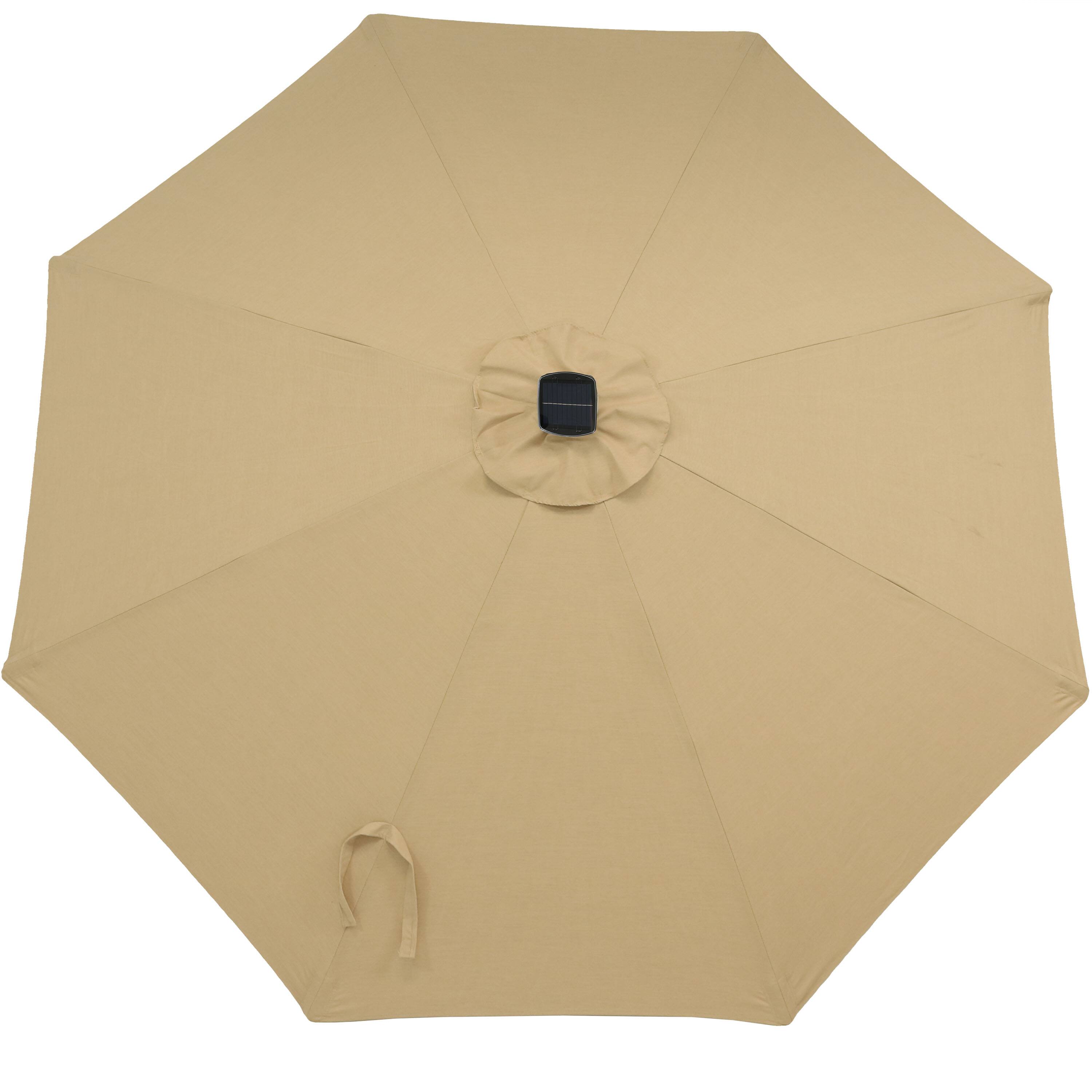 Alt View 9. Sunnydaze - 9 ft Solar Sunbrella Patio Umbrella with Tilt - Beige.
