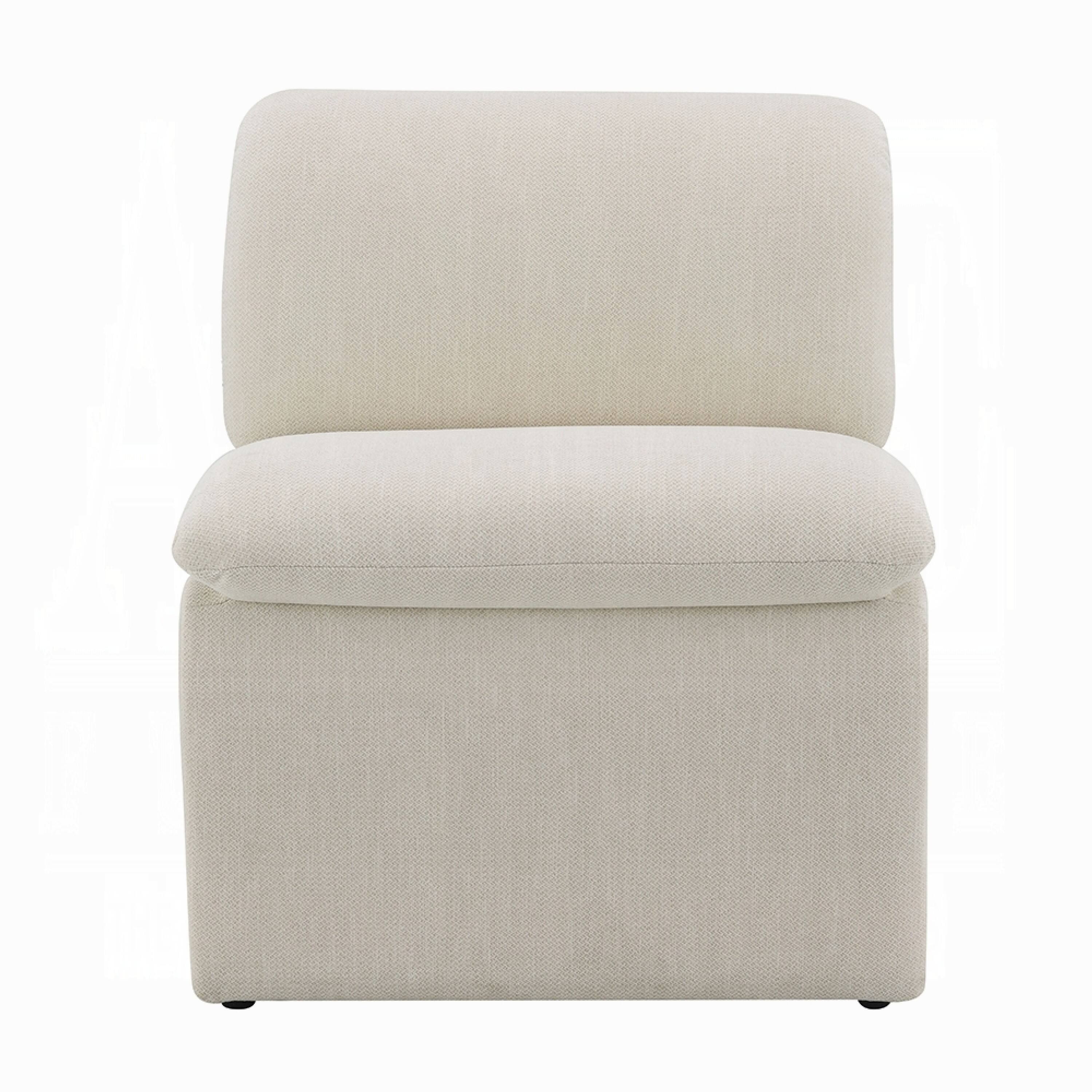 Alt View 1. Manhattan Lane - Kami Accent Chair, Curved Open Base, Armless Modern Ivory Boucle - Ivory.