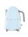 Front. SMEG - SMEG KLF03 7-cup Electric Kettle - Pastel Blue.