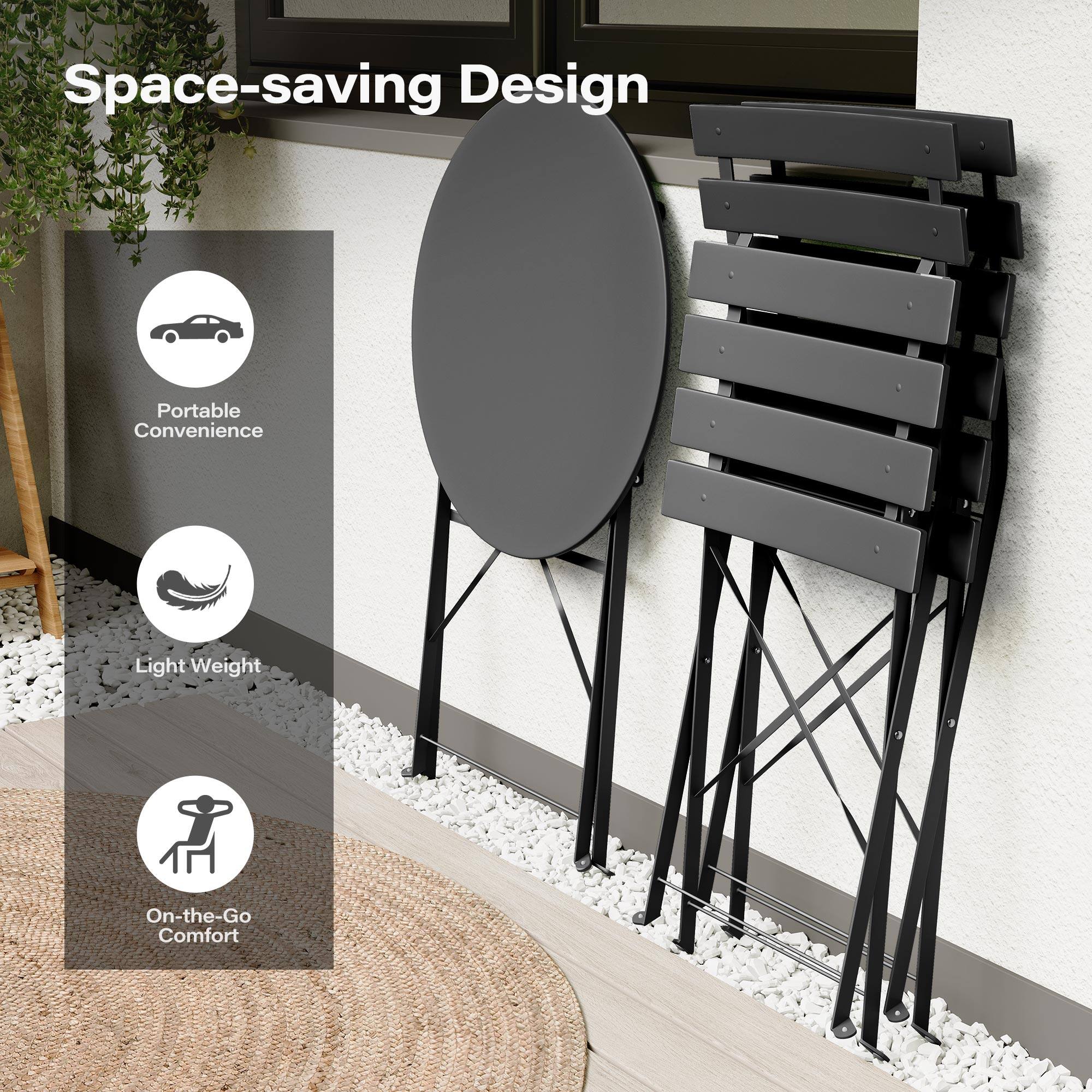 Space-saving Design  
Portable Convenience  
Light Weight  
On-the-Go Comfort