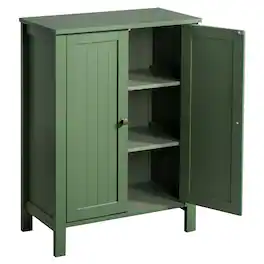 Winado - Wooden Storage Floor Cabinet Freestanding Cabinet with 3 Shelves Rack Organizer for Bathroom Kitchen Pantry - Green