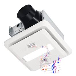 Akicon - 80 CFM Ceiling Bathroom Exhaust Fan with Bluetooth Speaker - White
