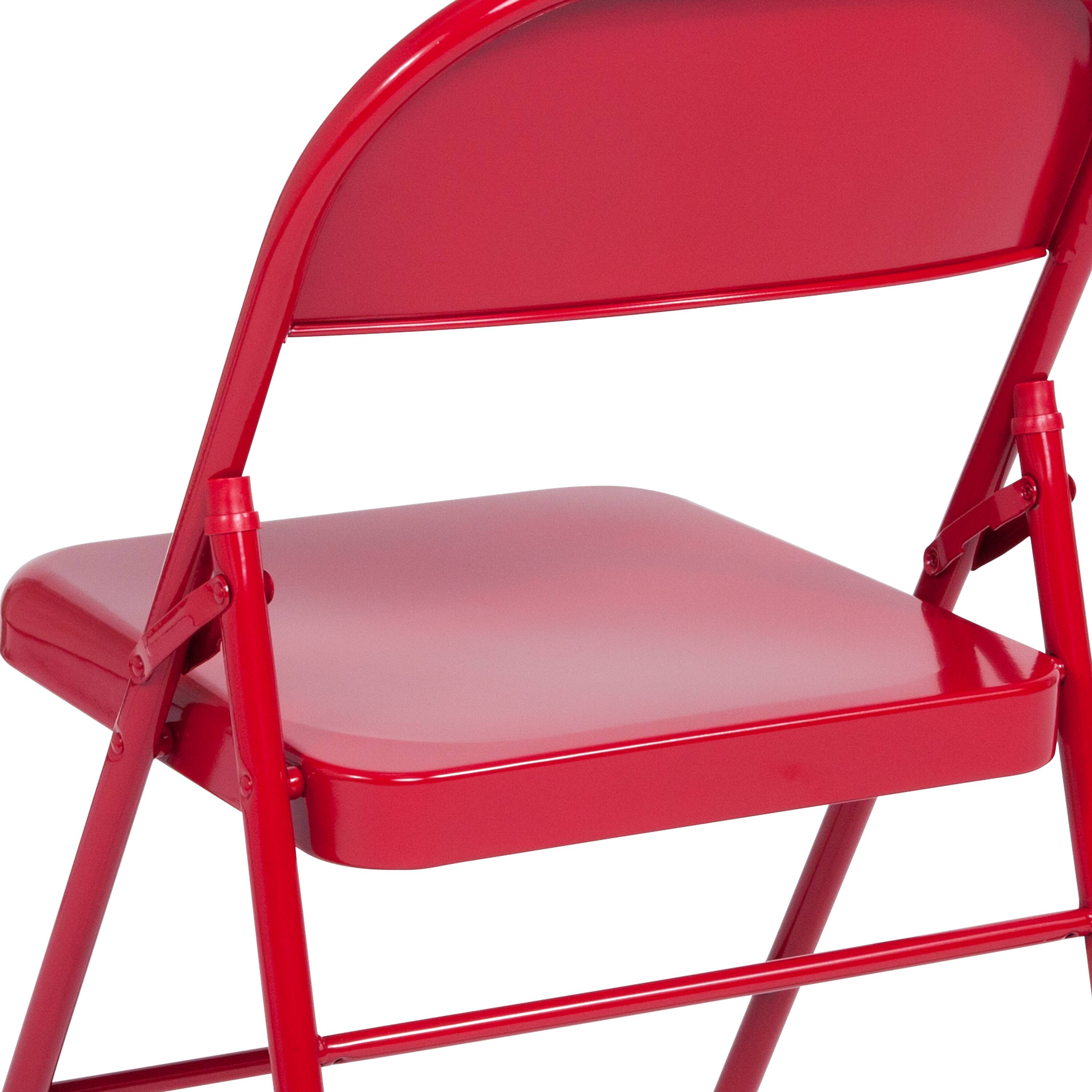 Alt View 9. Emma + Oliver - 2 Pack Home & Office Portable Party Events Steel Metal Folding Chair - Red.