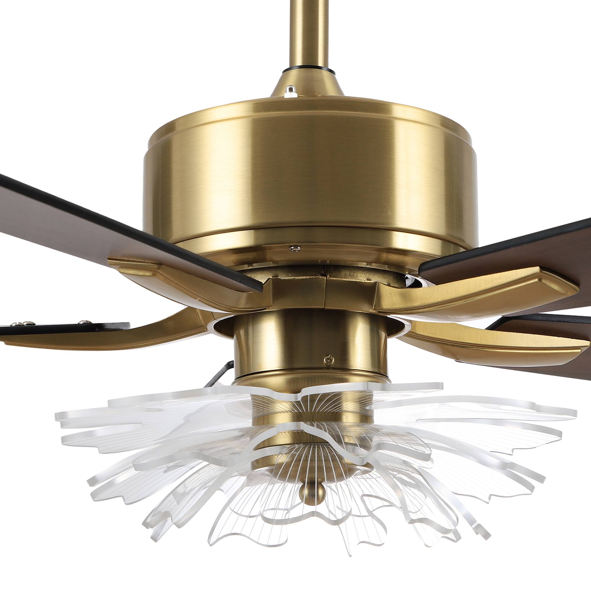 Alt View 10. Parrot Uncle - 52" Modern Gold LED Ceiling Fan with Remote and Light Guide Plate Shade Design - Gold.