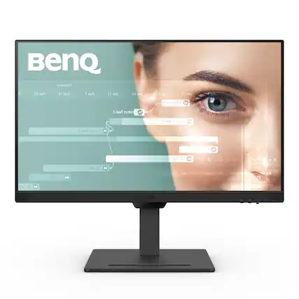 BenQ is a company that specializes in computer monitors, and the image features a close-up of a BenQ computer monitor. The monitor is displaying a woman's face, which is likely part of a promotional or advertising campaign. The text on the image is likely related to the product features or specifications of the BenQ monitor.