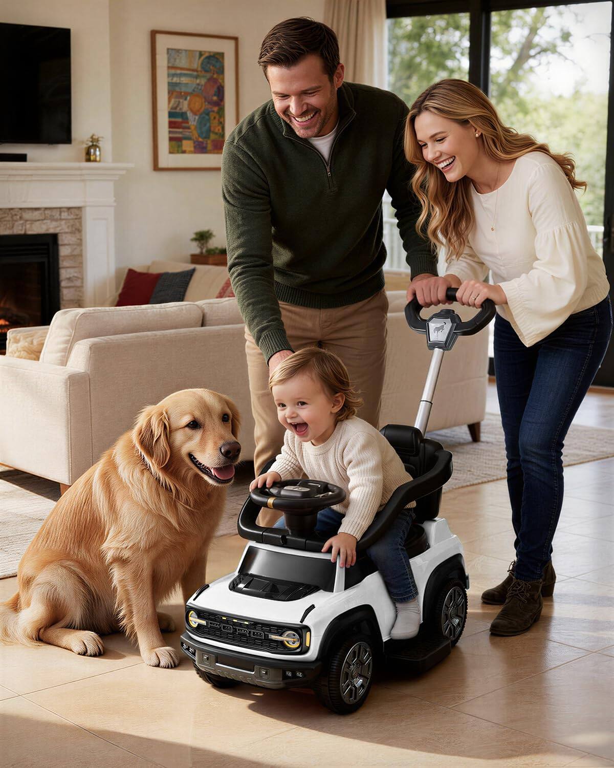 Alt View 8. FIRST RIDE ON - 3-in-1 Toddler Push Car, Licensed Ford Bronco Raptor Kids Push Car for Toddlers 1-3 w/Handle, Ride on Toy for Boys.