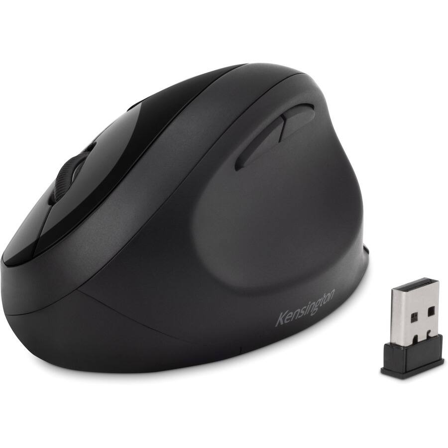Alt View 2. Kensington - Kensington Pro Fit Ergo Wireless Mouse-Black - Wireless - Bluetooth/Radio Frequency - 2.40 GHz - Black - USB - 1600 dpi - Black.