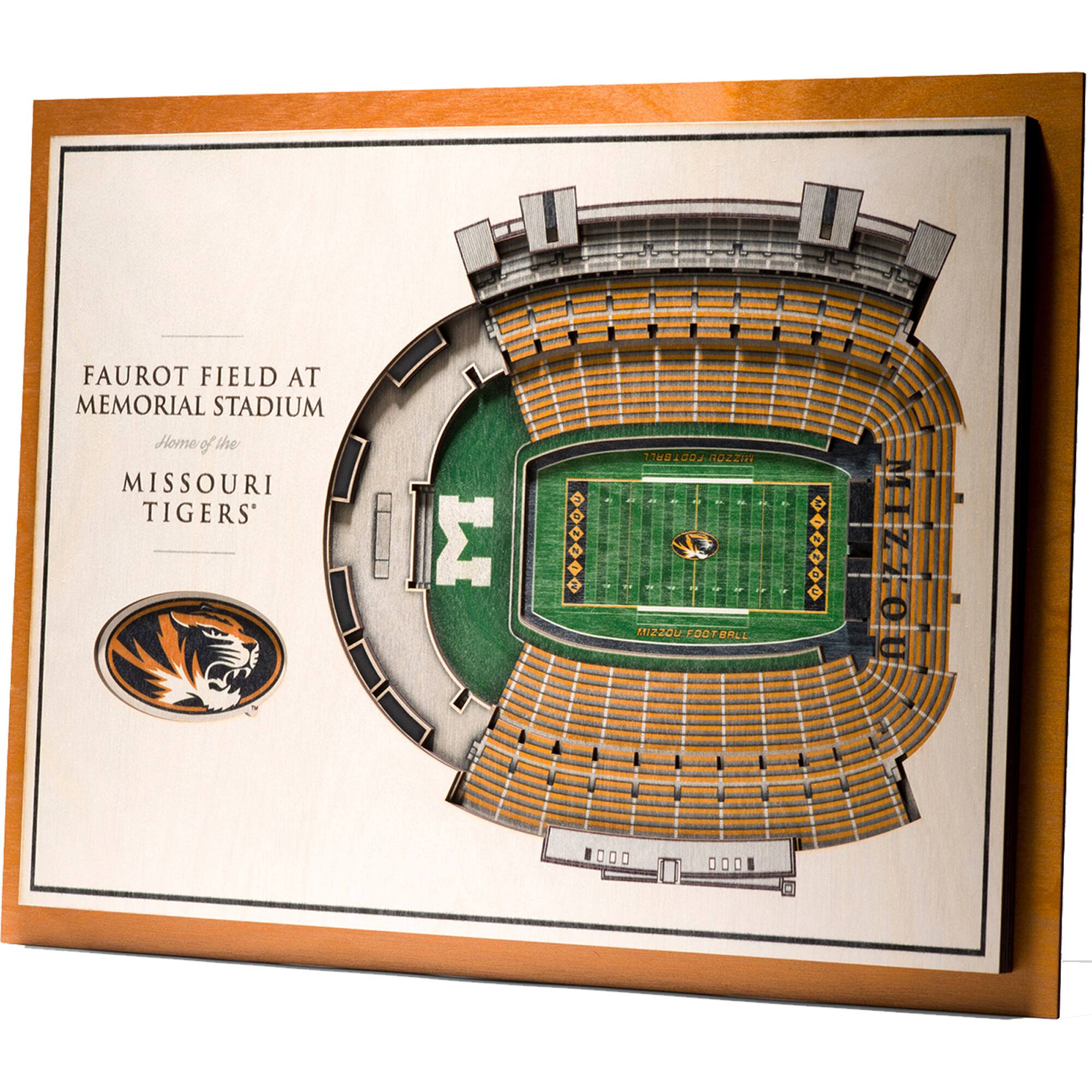 YouTheFan - Missouri Tigers 17'' x 13'' 5-Layer StadiumViews 3D Wall Art - Brown