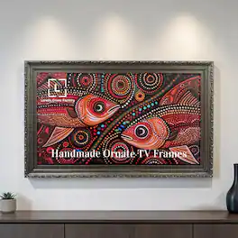 LAREDO FRAME FACTORY - 55 inch Hisense Canvas TV Ornate frame, Canvas TV by Hisense - AGED OLD GOLD FINISH