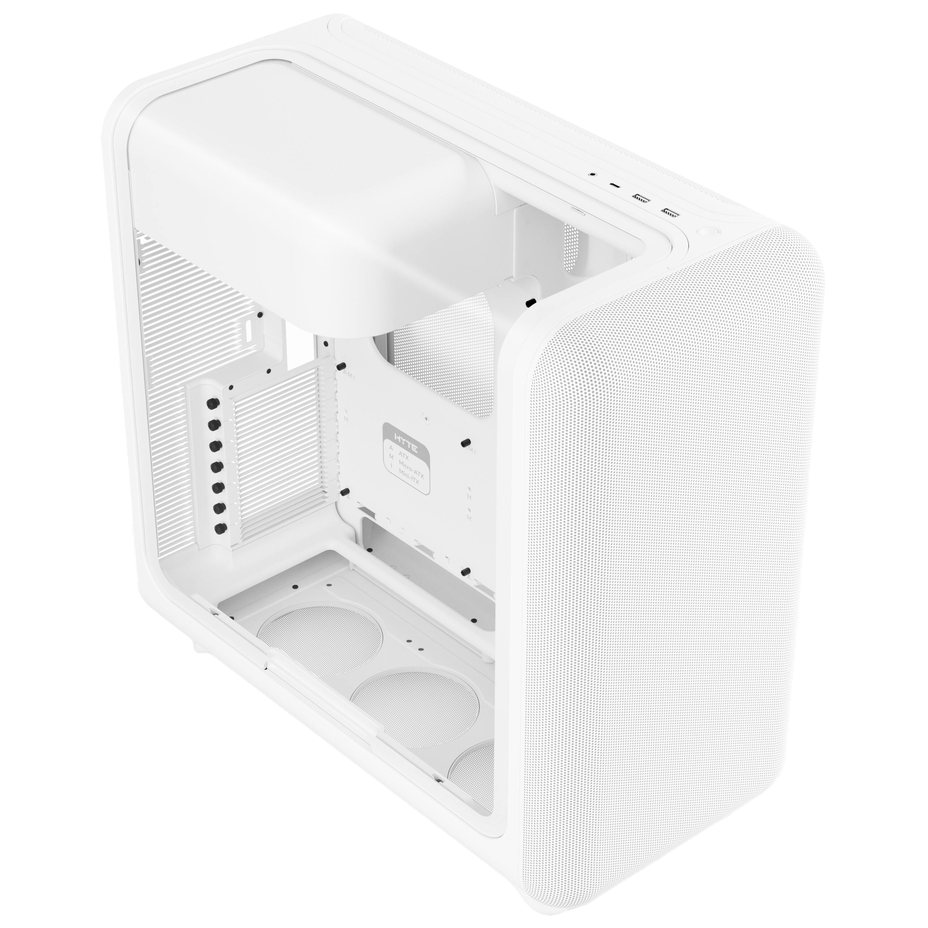 Alt View 5. HYTE - HYTE X50 Modern Performance ATX Mid-Tower PC Gaming Case - Snow White.