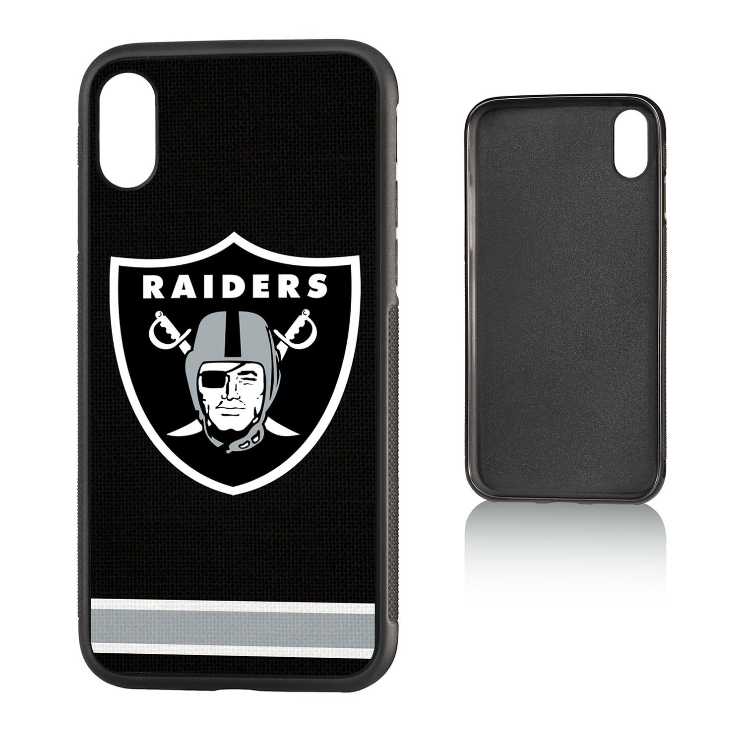Alt View 2. Keyscaper - Las Vegas Raiders iPhone Stripe Design Bump Case - 15 Plus - Multicolor.