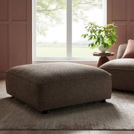 Auren Lattice Bouclé Upholstered Ottoman by Modway - Earth