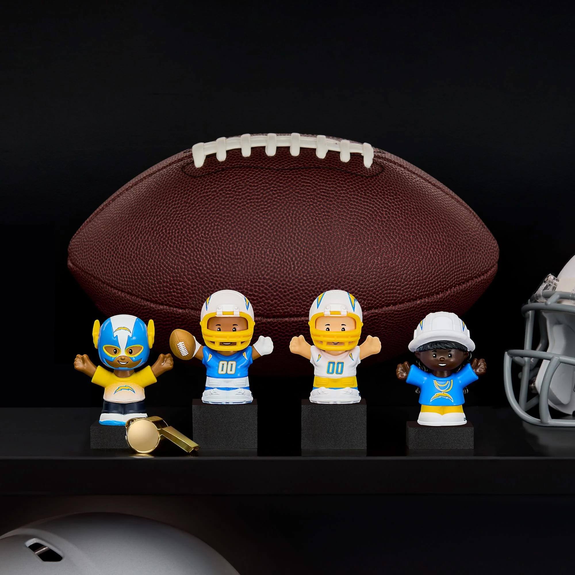 Alt View 4. Fisher Price - Fisher Price Little People x NFL Collector Los Angeles Chargers Figure 4-Pack - Gold.