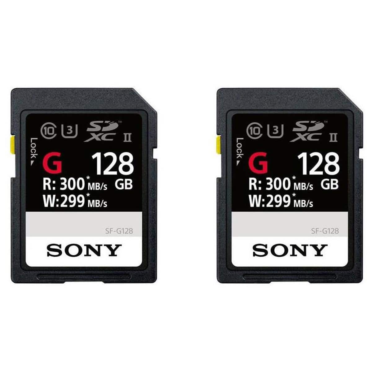 Sony - 128GB SF-G Series UHS-II U3 Class 10 SDXC Memory Card , 2 Pack
