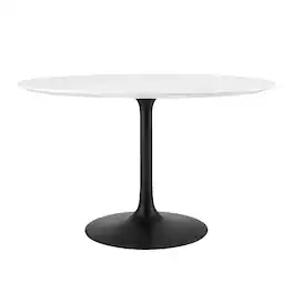 Lippa 48" Round Wood Dining Table by Modway - Black White