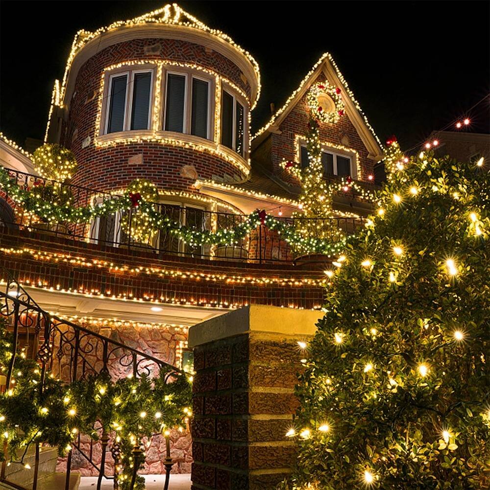 Alt View 3. Schertz - 1000 LED Christmas String Lights, 328FT Warm White Fairy Lights with Remote & 8 Modes, Waterproof Outdoor/Indoor Holiday - Warm White.