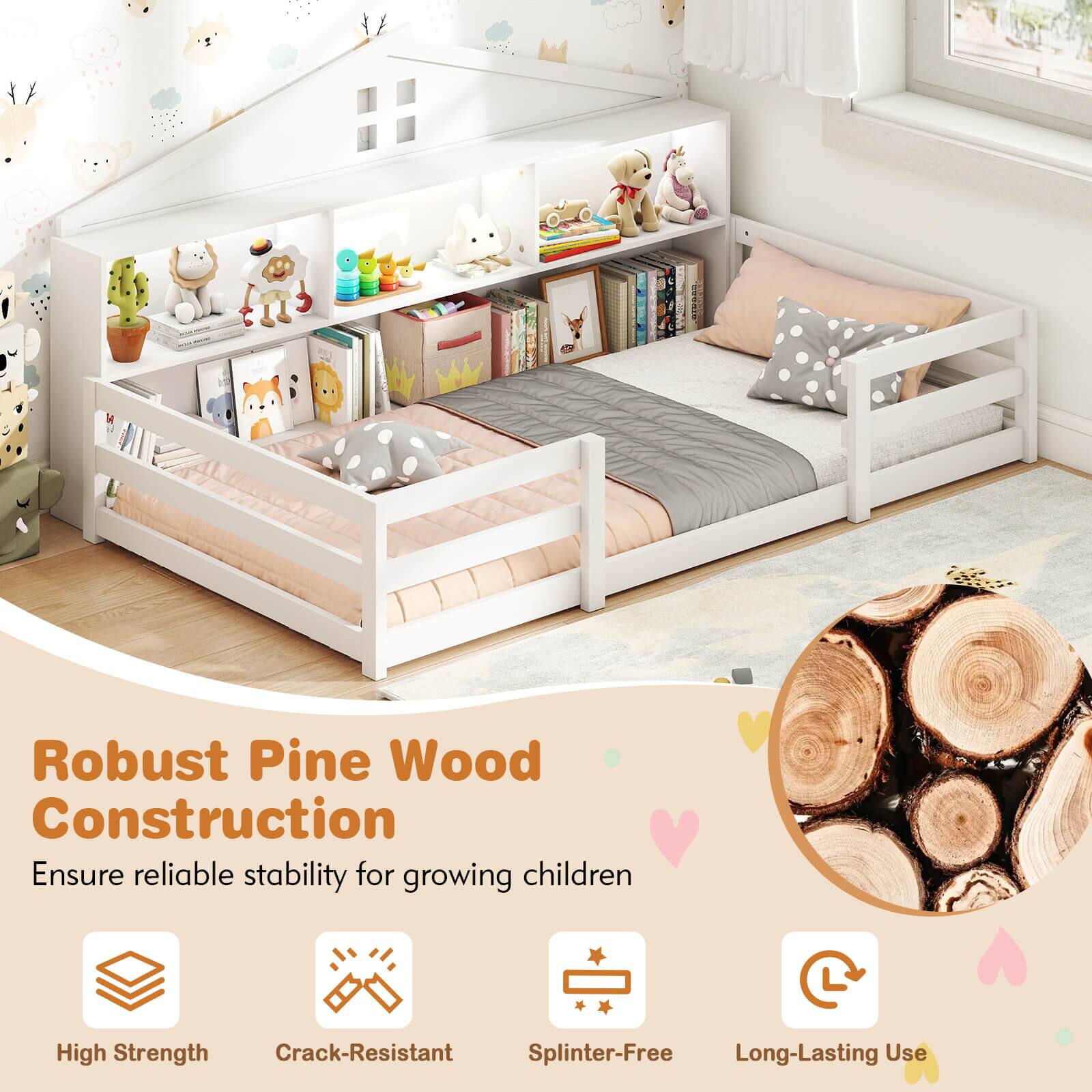 Robust Pine Wood Construction  
Ensure reliable stability for growing children  

- High Strength  
- Crack-Resistant  
- Splinter-Free  
- Long-Lasting Use