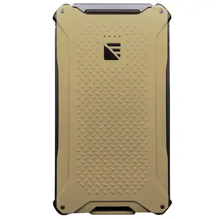 Front. Dark Energy - Poseidon Pro Indestructible Portable Charger with 10,000 mAh | Fast Charging USB-C Ports with Ultra-Durable Armor Flex - Desert Tan.