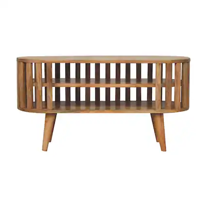 Front. Artisan Furniture - Artisan Furniture Solid Wood Mini Ariella Media Unit, 2 Shelves, Brown - Brown.