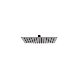 Alfi - Matte Stainless Steel 12" Square Ultra-Thin Rain Shower Head - Black
