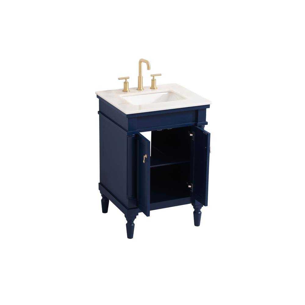 Alt View 2. Elegant Kitchen and Bath - 24 inch Single bathroom vanity in blue - Blue.