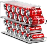 Sorbus - Soda Can Organizer for Refrigerator - Stackable with Lid, Holds 12 Cans Can Dispenser Drink Organizer (2 Pack) - Clear