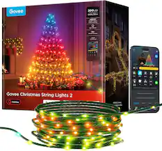 Govee
200LED 66ft/20m
RGBWIC RGBIC+Warm White Lighting
DIY Mode
130+ Preset Scenes
APP Control
Connected
100%
mollow
Evena
Music
ELL GRAPA
DAY
Finger N Made shaten Display nowing lighting ellerie babed an the selected some
Govee Christmas String Lights 2 G Holiday
RGBWIC Shines, White Invites.
Direction .. nest supported by - This SAN dass not support POKES adjustment. Natural Festival Funny Life