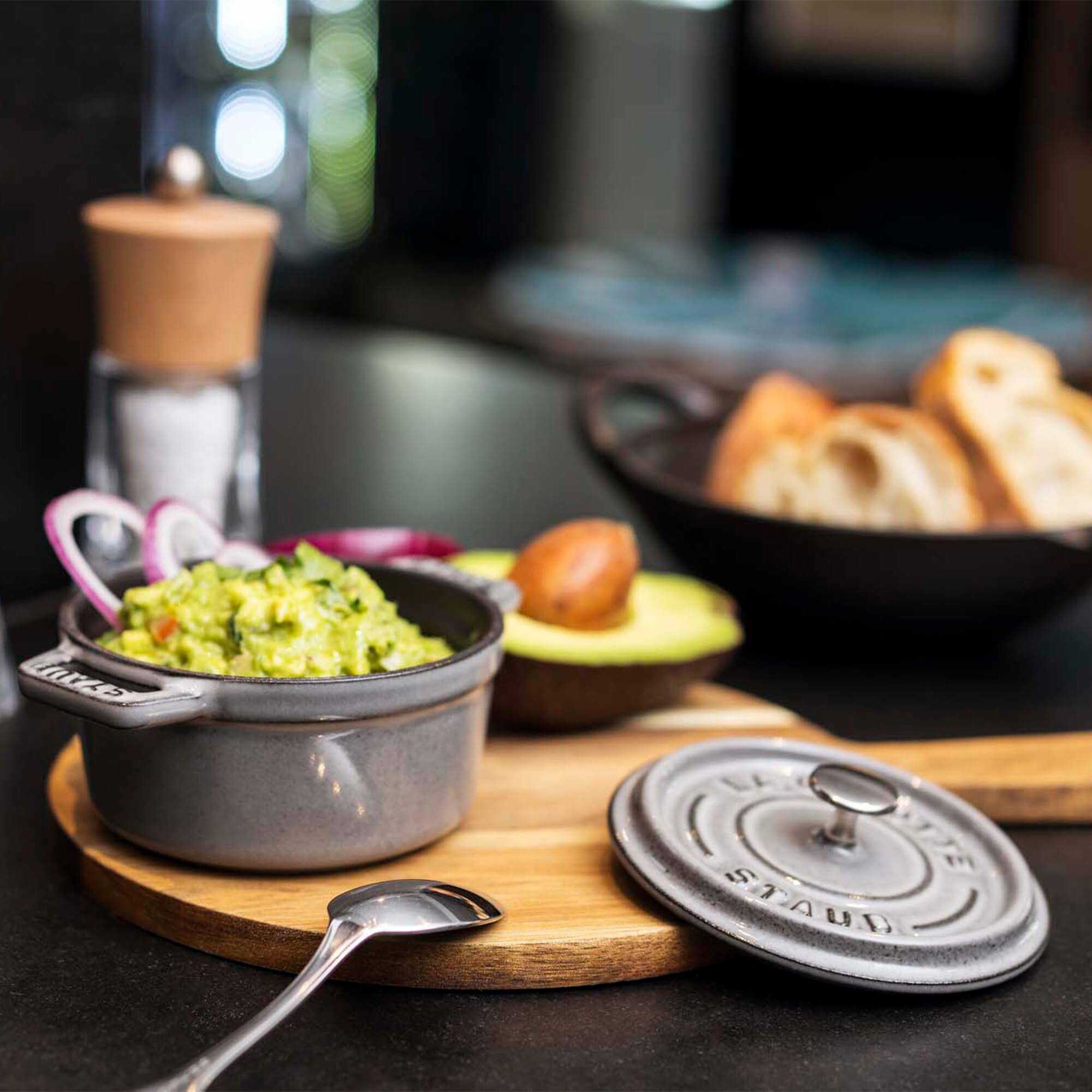 Alt View 1. Staub - Staub Cast Iron 0.25-qt Mini Round Cocotte - Graphite Grey - Graphite Grey.