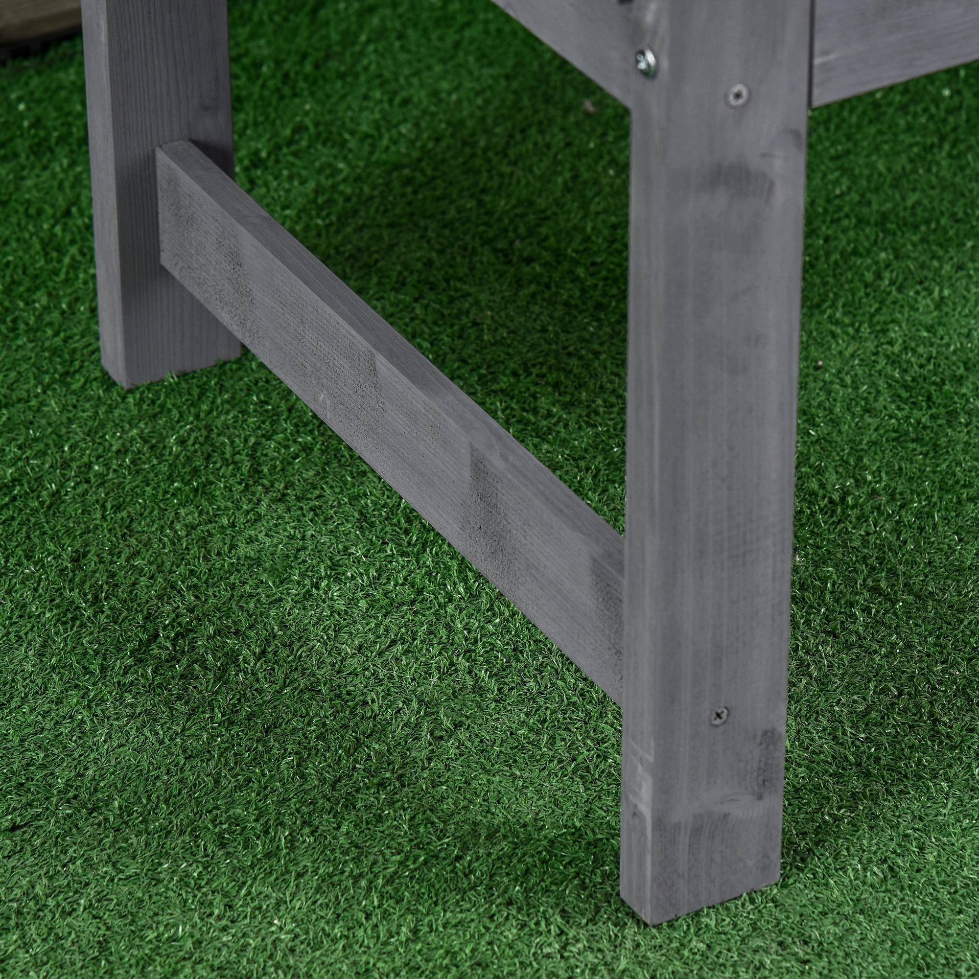 Back. Resenkos - Resenkos 56" Outdoor Bench, 2-Person Wooden Seat, Back & Arm Support, Patio, Porch, Poolside, Balcony, Gray - Gray.