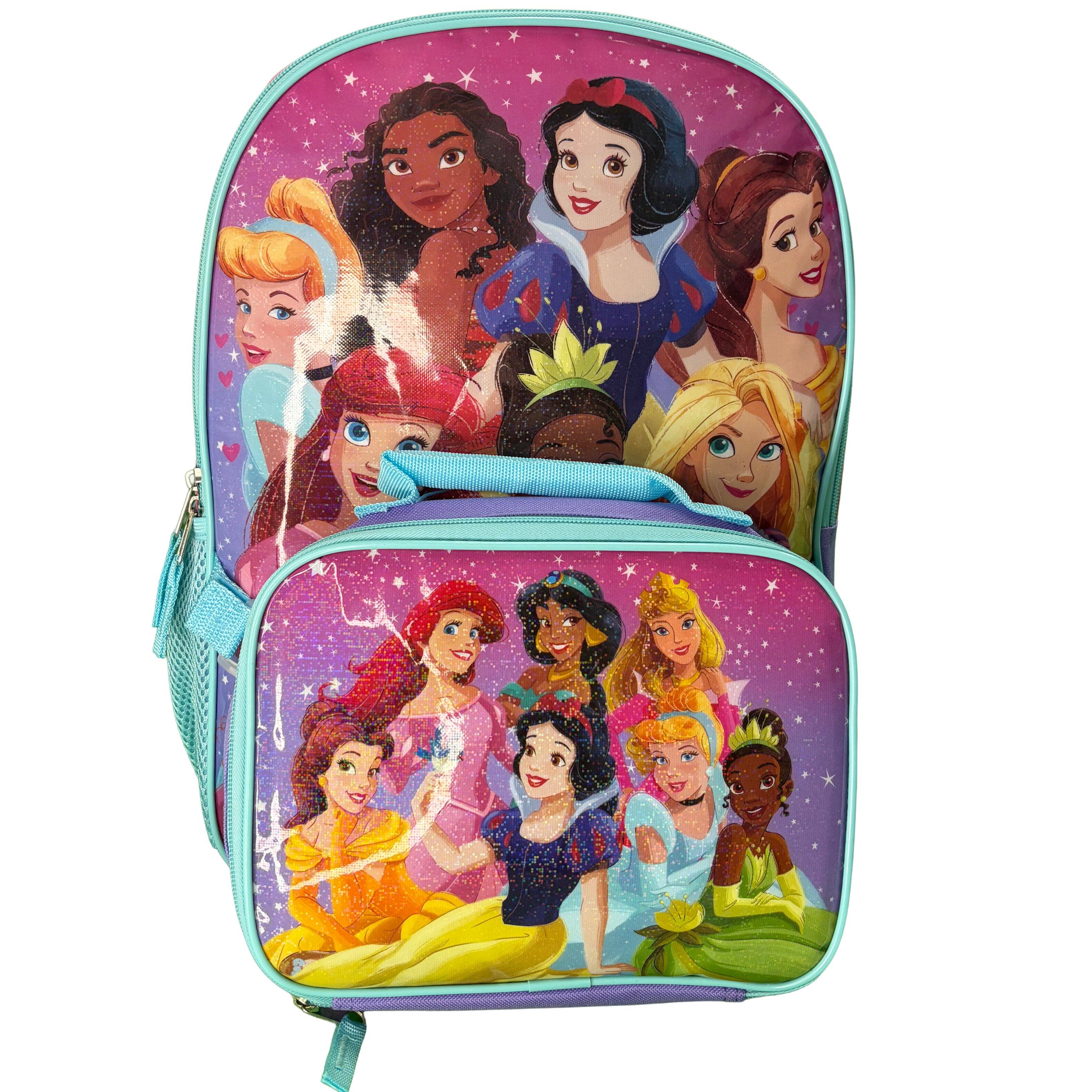Alt View 1. Disney - Disney Princesses 16" Pink Shoulder Backpack for School with Rectangular Lunch Bag, For Girls - Assorted Pre-Pack.