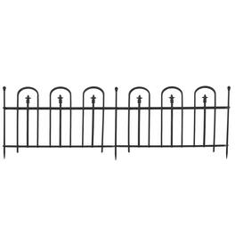 Sunnydaze - 2-Piece Strasbourg Steel Garden Border Fencing - 6 ft - Black