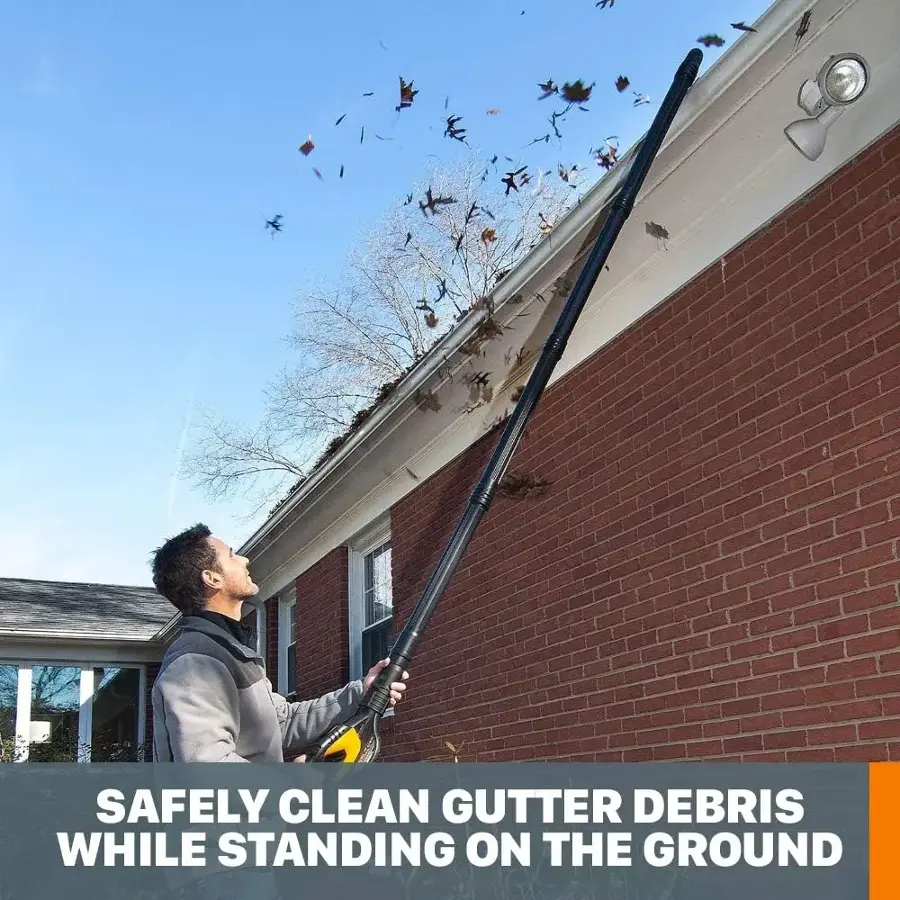 Gutter Washing Machine WORX Gutterpro Universal Gutter Cleaning Kit For Leaf Blowers Black ...