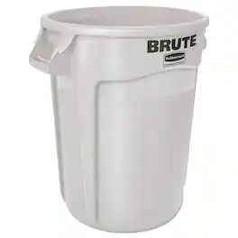 RubberMaid - Vented Round Brute Container, 10 gal, Plastic, White