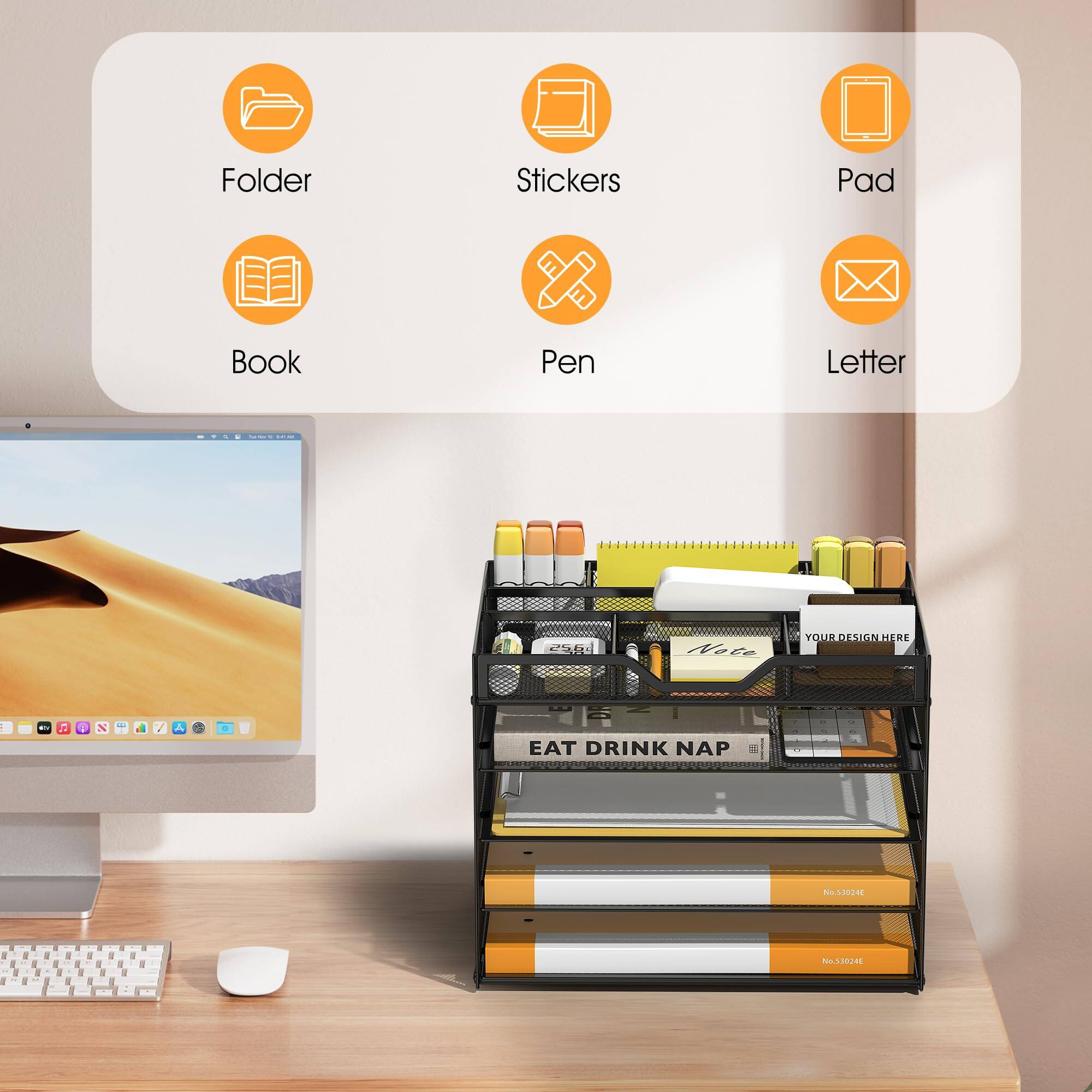 Folder Stickers Pad Book Pen Letter  
YOUR DESIGN HERE  
EAT DRINK NAP