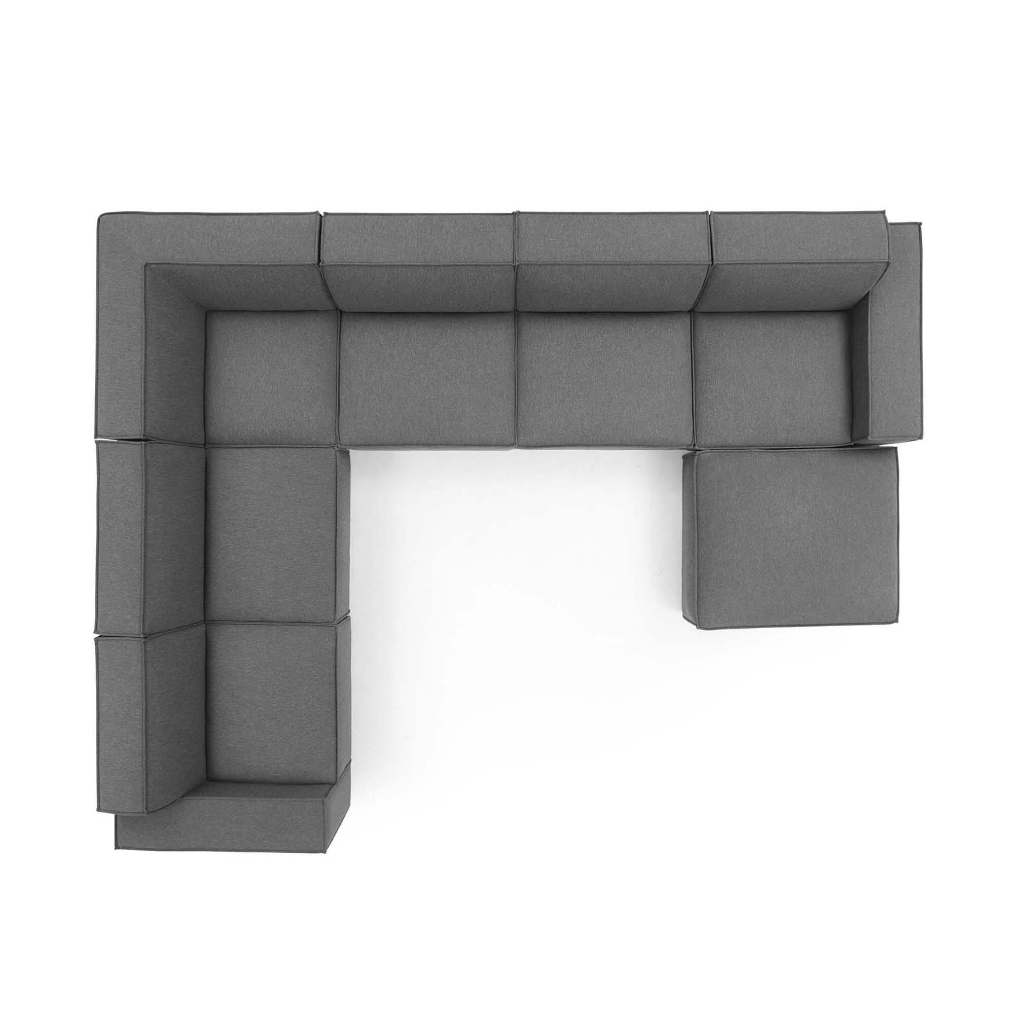 Angle. Modway - Restore 7-Piece Sectional Sofa by Modway - Brown.