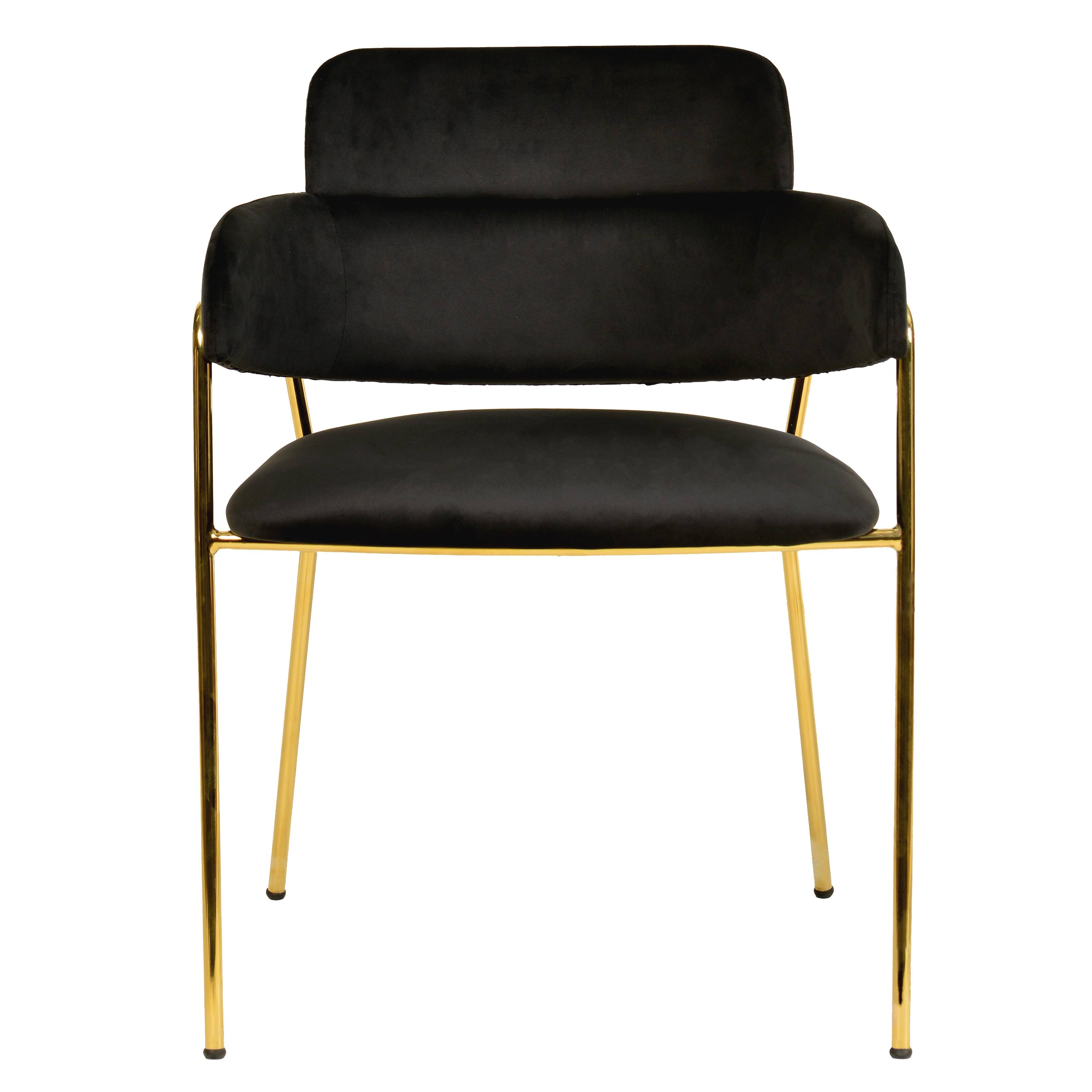 Alt View 2. LeisureMod - Axis 4-PCS Elegant Dining Chair with Sturdy Stainless Steel Frame & Protective Floor Glides - Black.