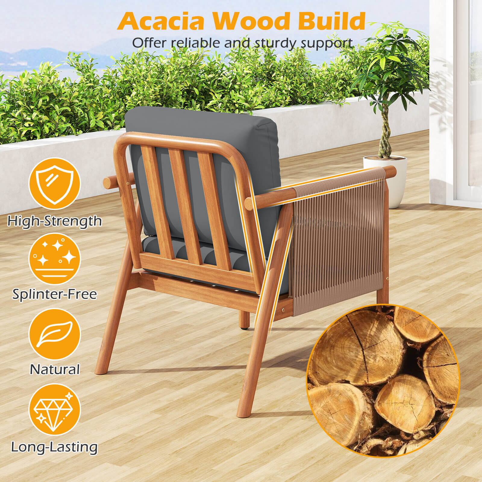 Acacia Wood Build  
Offer reliable and sturdy support  

- High-Strength  
- Splinter-Free  
- Natural  
- Long-Lasting