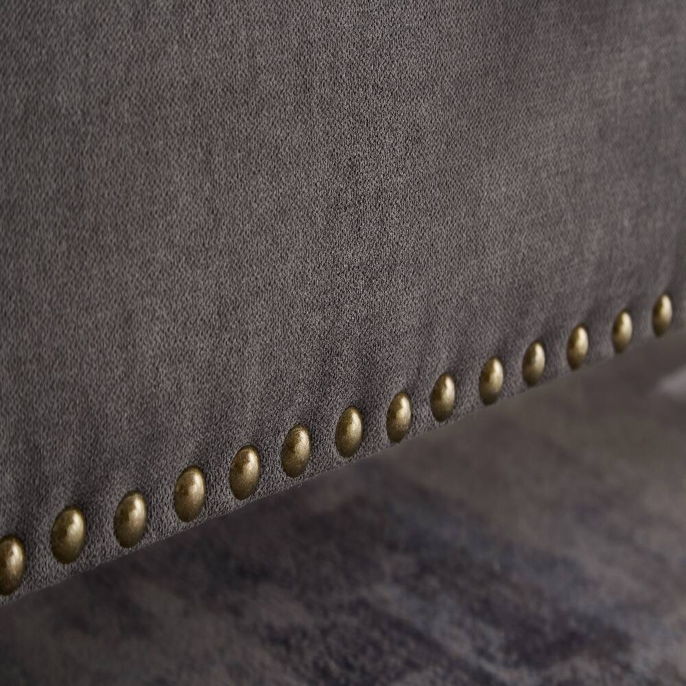 Alt View 1. Ropilly - Ropilly Grey Fabric Storage Bench Tufted End of Bed Ottoman with Wooden Legs Heavy Duty Shoe Bench for Bedroom Hallway - Grey.