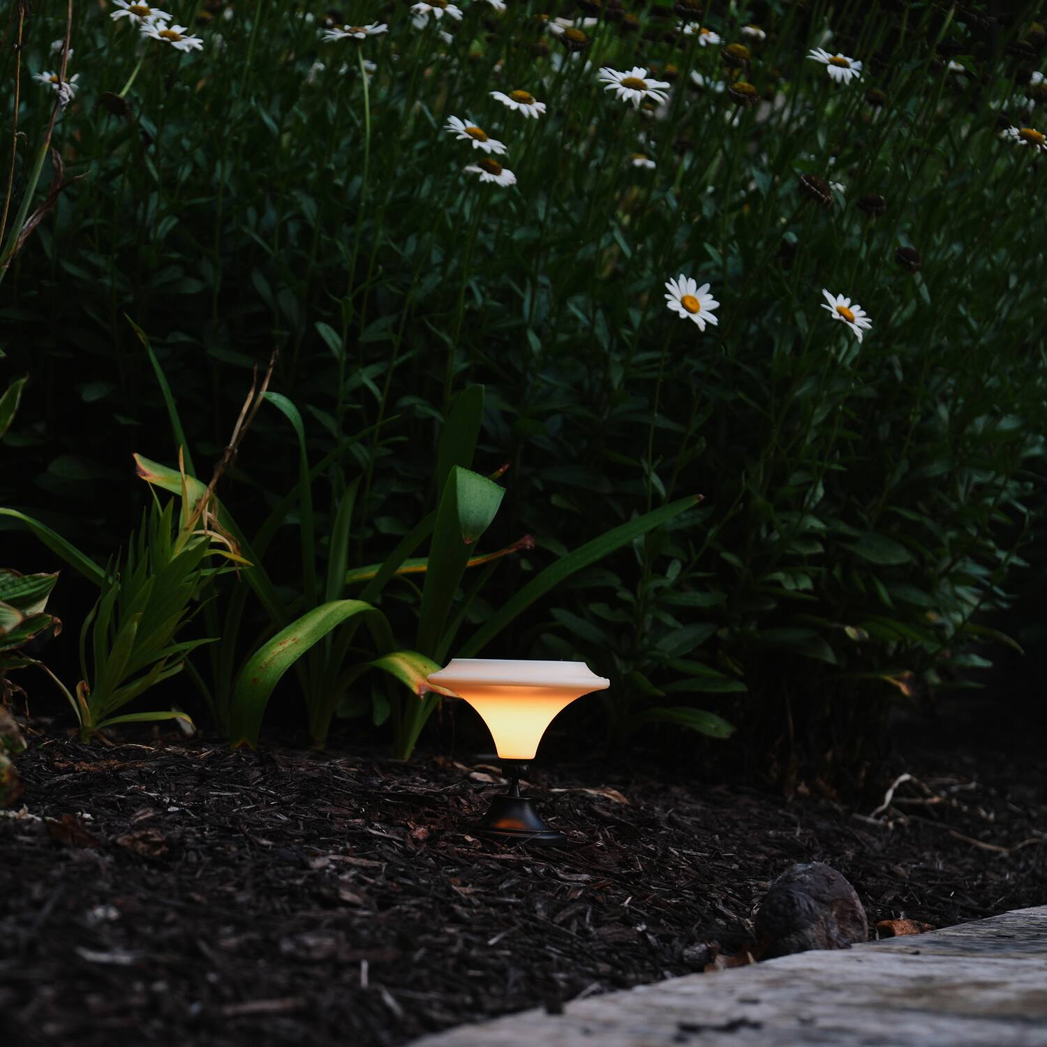 Alt View 2. MAXSA Innovations - Solar-Powered Integrated-LED Outdoor Martini Lamp Lights, 25 Lumens, 2 Pack - White.