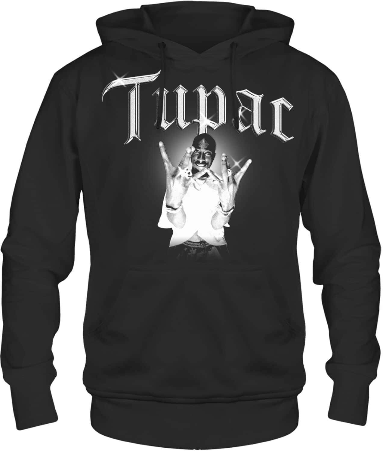 PopMarket - Tupac - Tupac - B&W West Coast Photo - Pullover Hoodie - XL Black 31781849A4 - APPAREL - Multicolor