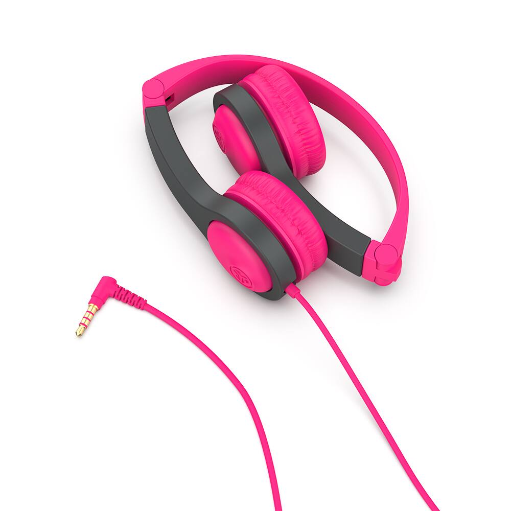 Back. JLab - JBuddies Folding Gen 2 Kids Headphones - Pink/Gray.