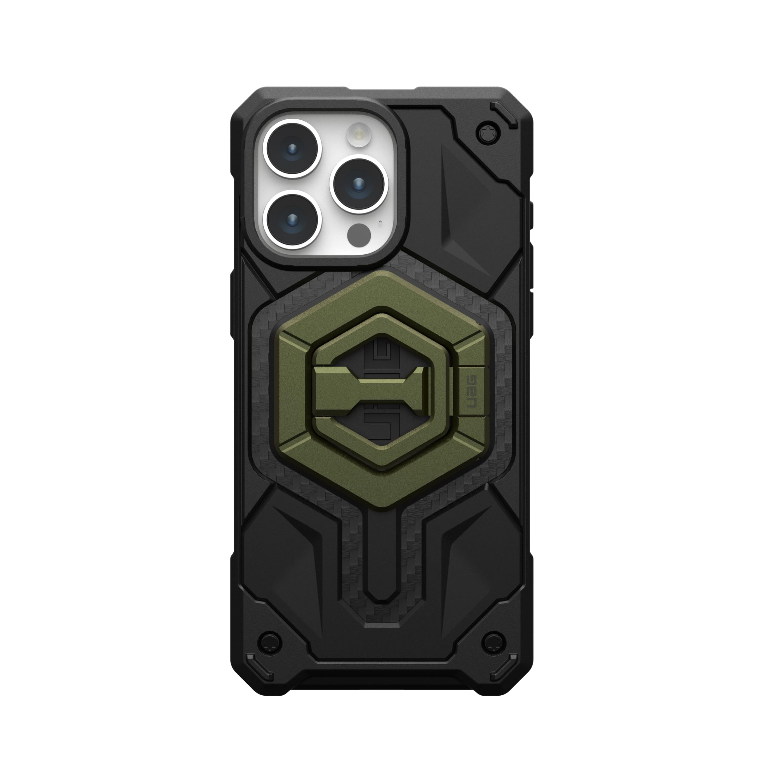 Alt View 3. UAG - Magnetic Phone Ring Stand, Universal MagSafe Phone Grip & Stand, Ultra-Strong Magnetic Hold, Premium Zinc, Sturdy - Olive Drab.