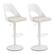 Front. Gymax - Gymax Bar Stools Set of 2 w/Enlarged PU Leather Seat Footrest Swivel Bar Chairs White - White.