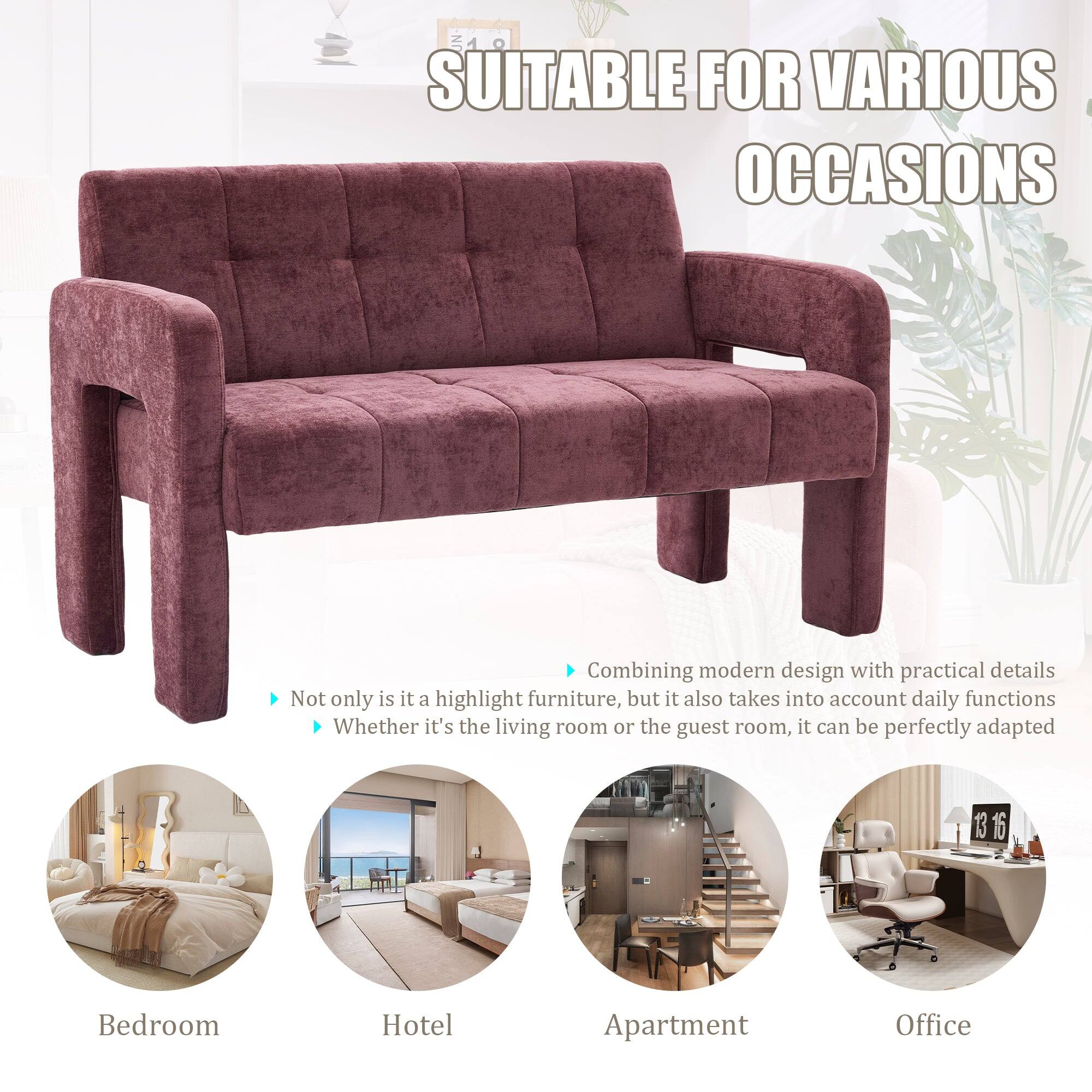 SUITABLE FOR VARIOUS OCCASIONS

Combining modern design with practical details, not only is it a highlight furniture, but it also takes into account daily functions. Whether it's the living room or the guest room, it can be perfectly adapted.

- Bedroom
- Hotel
- Apartment
- Office
