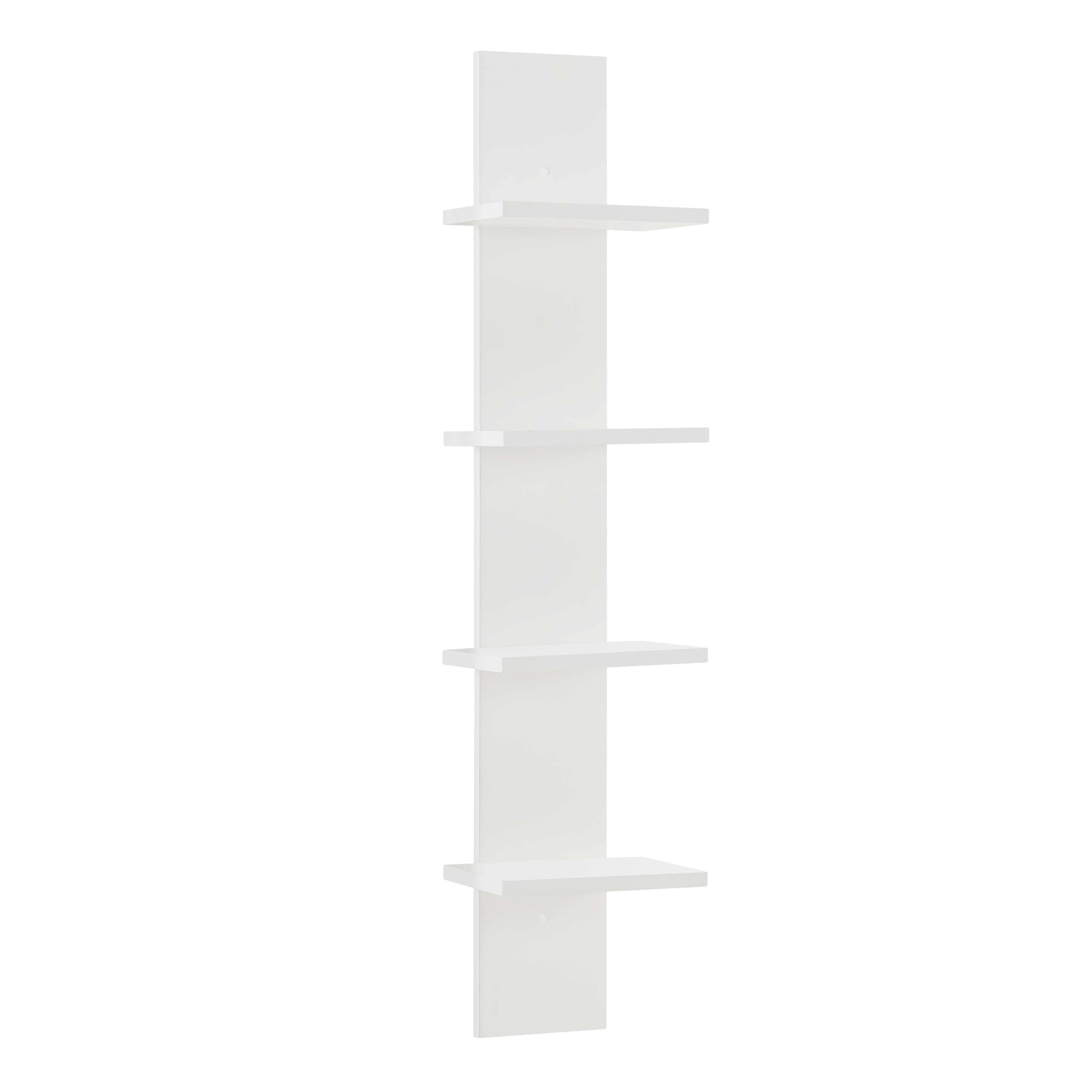Alt View 10. Danya B - Arica Utility Column 4-Tier Spine Wall Shelves - White.