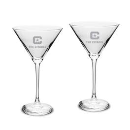 Jardine - Citadel Bulldogs Two-Piece Traditional 10oz. Martini Glass Set - Multicolor