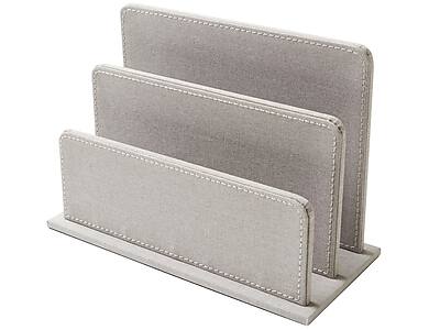 Alt View 1. Martha Stewart - 2-Compartment Linen File Sorter, Gray - Gray.